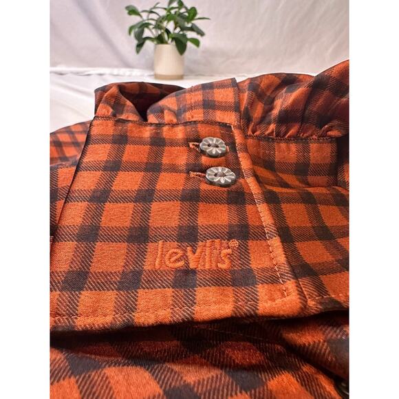 Women's Brown Gingham Levi Blouse Size XXL‎ - Picture 3 of 5